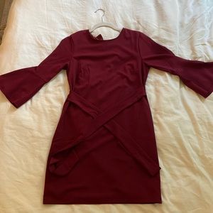 Lulu’s dress tie waist mid- thigh bell three quarter sleeve